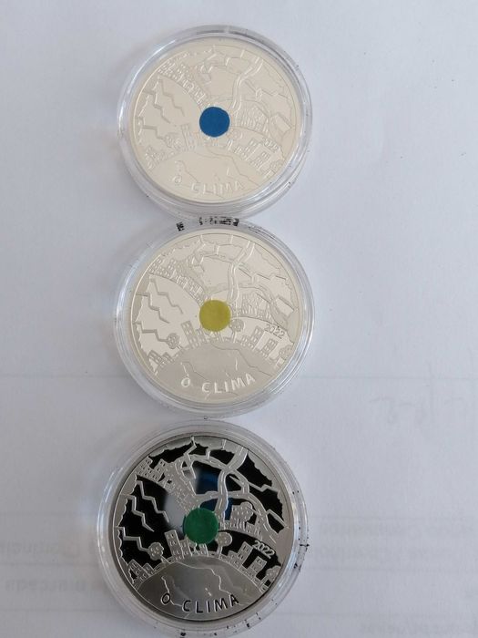 Conjunto 3 moedas prata prof. O clima.