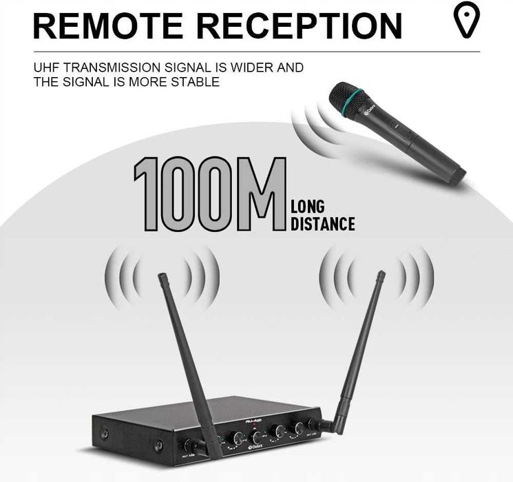 Debra Audio AU400 Pro UHF 4-kanałowy system mikrofonowy bezprzewodowy