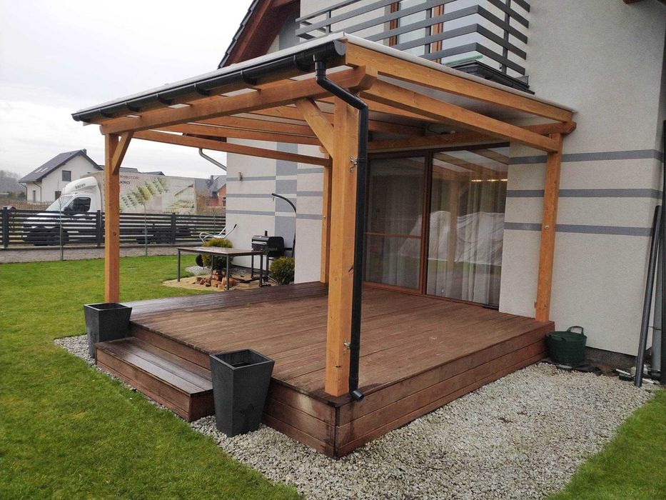 Taras Zadaszenie Drewno KVH BSH Rynny Obróbki  - ŚLĄSK - BUDOWA