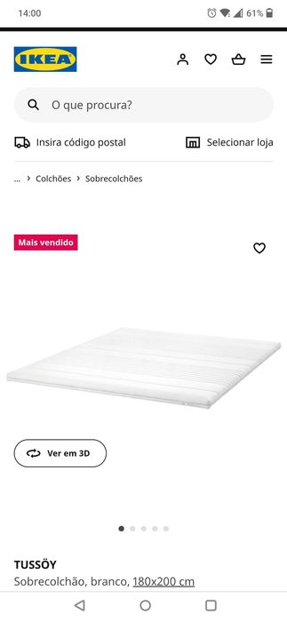 Sobrecolchão IKEA TUSSÖY 180x200 cm