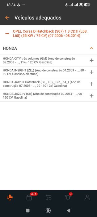 Pinça travão Honda