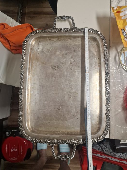 Duża Stara Patera Taca 1890- 1945 srebrna,posrebrzana