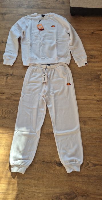 Ellesse zestaw dresowy spodnie damskie bluza biały set M