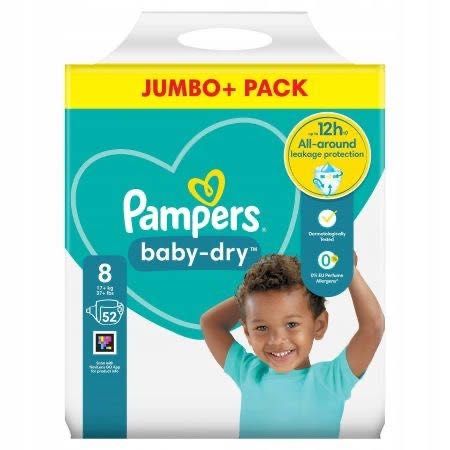 Pampers baby dry rozmiar 8 , 52 sztuki
