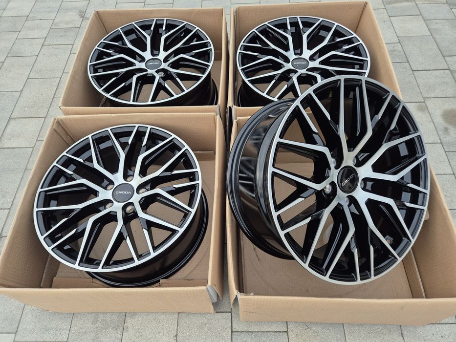 #RS4 Alufelgi R18 5x108 OMODA JAECOO Nowe Czarne TPMS śruby