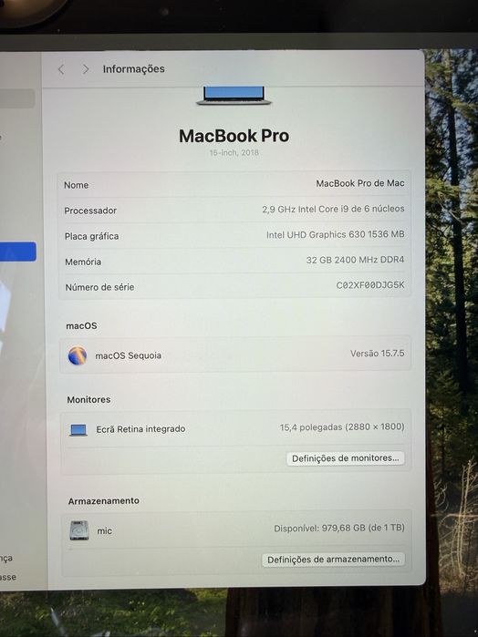 Apple Macbook Pro 15” 2018 i9 32GB Ram