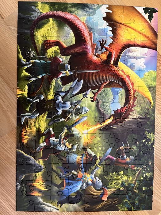 Puzzle Trefl 100 elementow Rycerze Smok