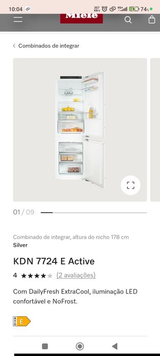 Combinado para encastrar Miele perfeito