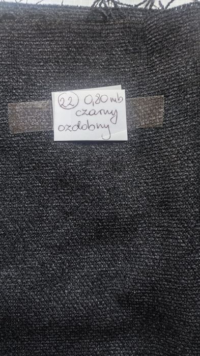 Kupon materialu obiciowy, czarny, 0,80m