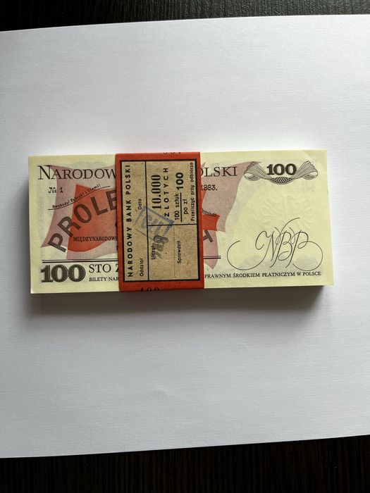 Paczka banknotow  100 zlotych 1988r