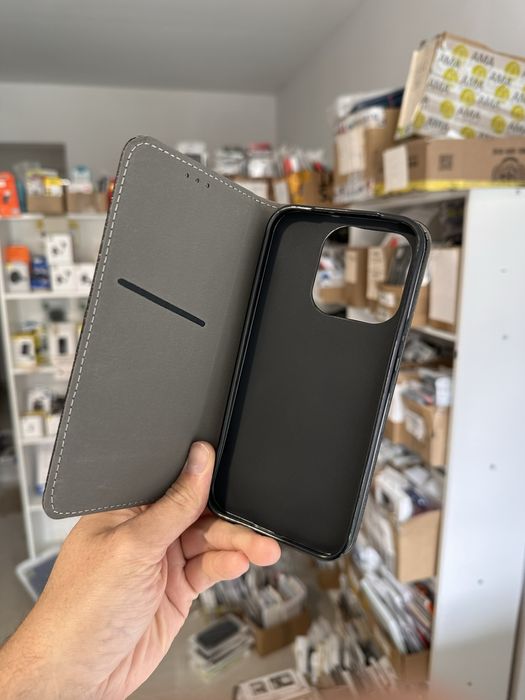 Etui z klapką zamykane czarne + SZKŁO hartowane do REALME 16 PRO