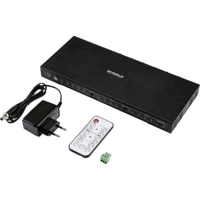 SpeaKa Professional 4 x 2 porty przełącznik HDMI + porty audio