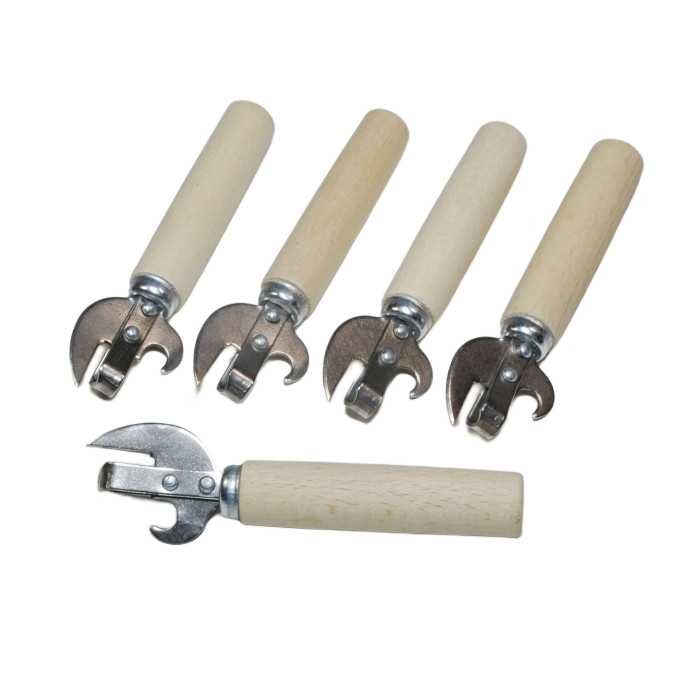 Открывалка , консервный нож с деревянной ручкой для банок и бутылок