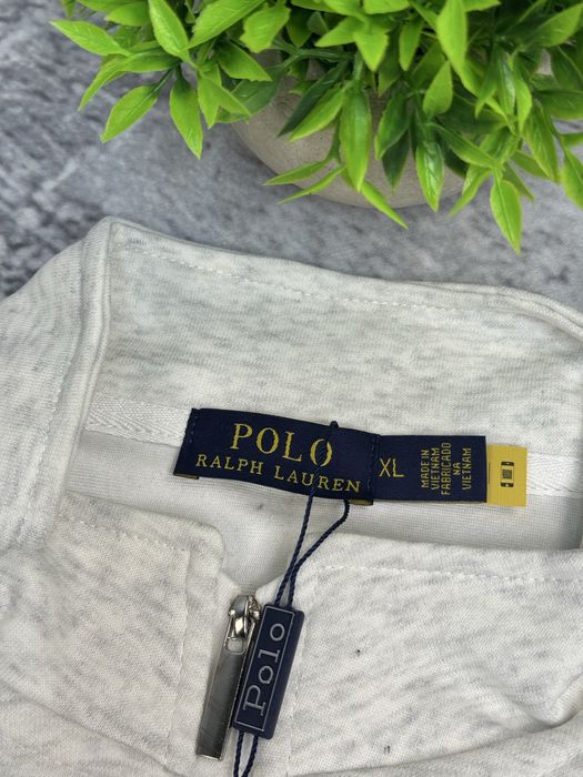 Полузамок Polo Ralph Lauren 1/3 зип чоловічий сірий Поло Ральф Лоурен
