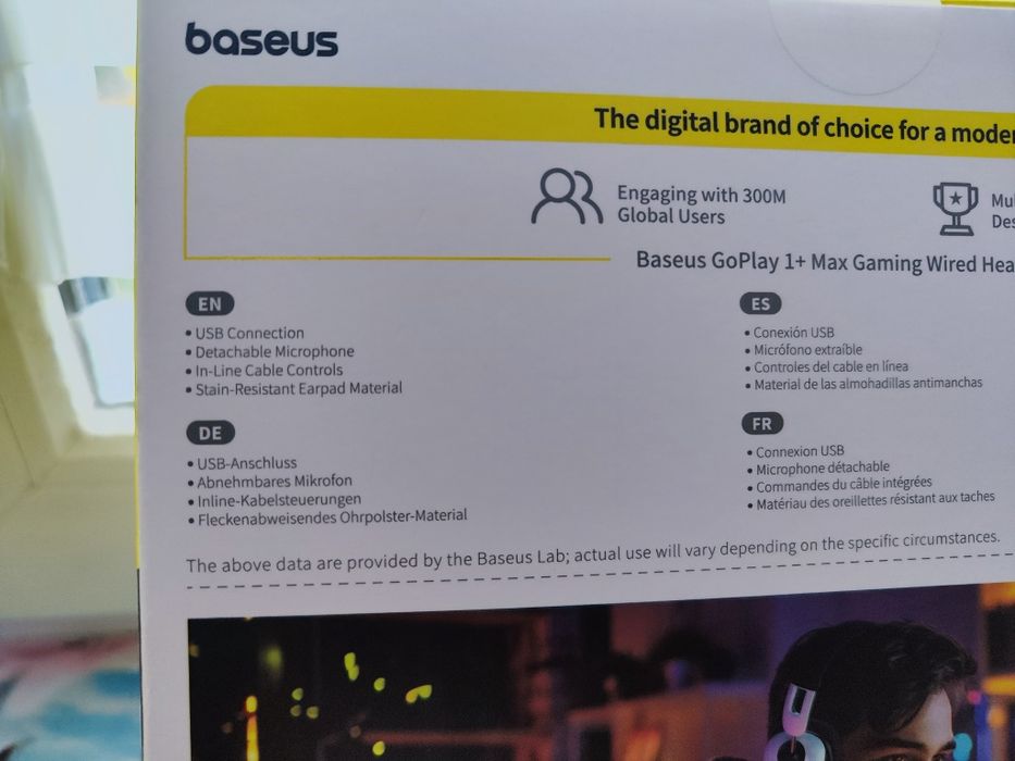 Наушники Baseus GoPlay 1+ Max Gaming Wired Headphones. Новенькие