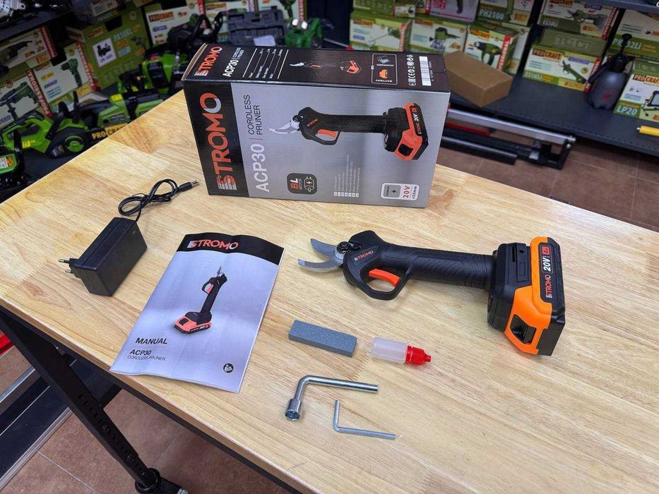 Акумуляторний Секатор Stromo +АКБ 2.0Ah із зарядкою Обрізка діам. 25мм