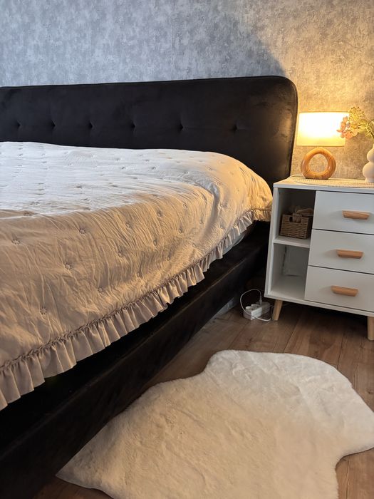 Rama łóżka welur łóżko pod materac 180 x 200