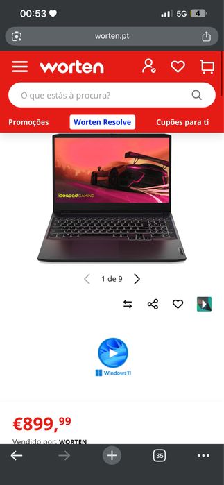 Portátil Gaming Lenovo IdeaPad 3 | Ryzen 5 | RTX 3050 | 16GB RAM | C/ Garantia