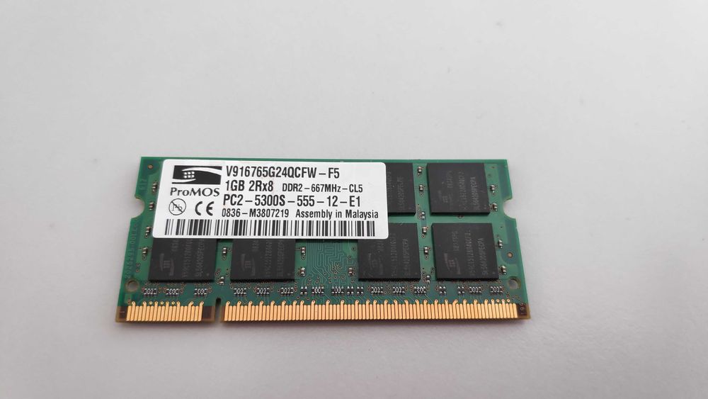 Memória Ram SO-DIMM PROMOS 1GB DDR2 PC2-5300S-555-12-E1 V916765G24QCFW