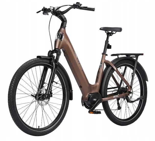 NOWY Rower elektryczny TTGO Z5 brązowy/ biały