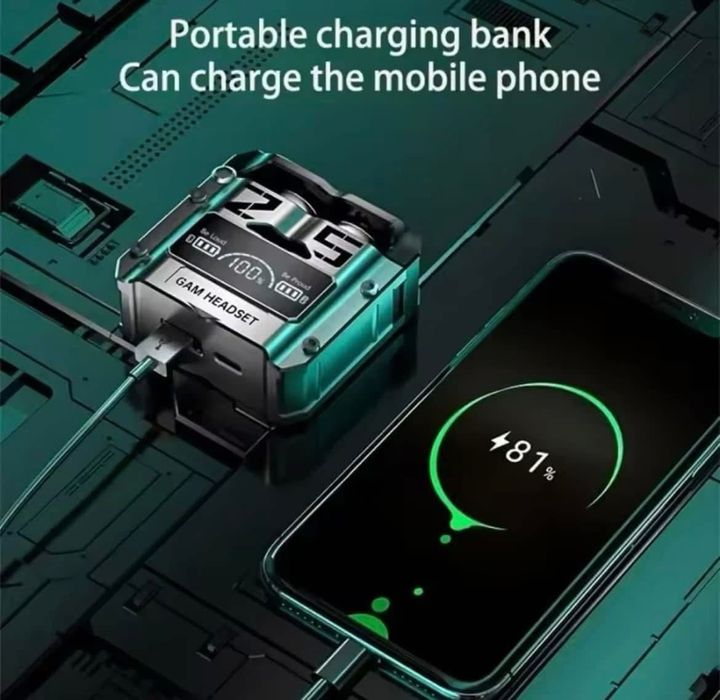 Auricular Bluetooth com função power bank