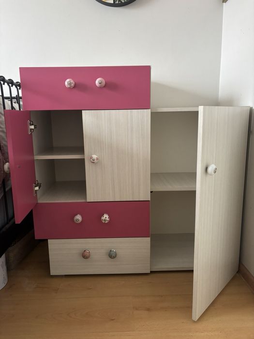 Szafka szafa komoda dla dziecka dziewczynki szuflady półki