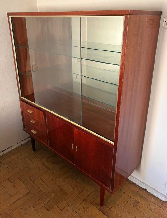 Conjunto Aparador + Cristaleira + Mesa + Cadeiras Retro Anos 60