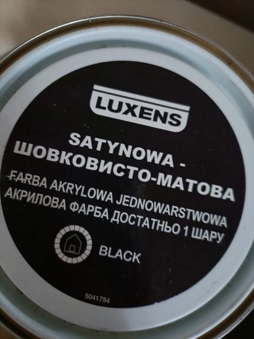 Emalia akrylowa jednowarstwowa 0.5 l Black Satynowa LUXENS