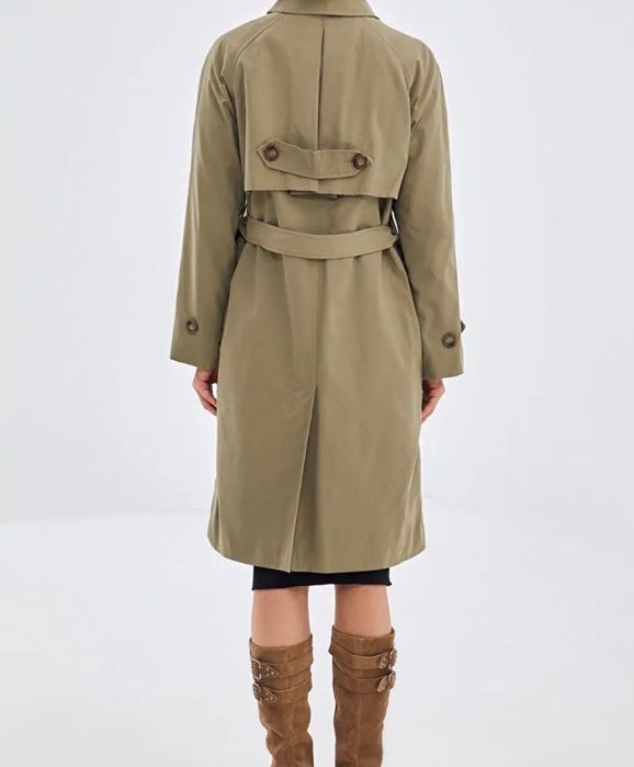 Жіночий тренч LCW Vision з коміром-стійкою олива (38 р.)
