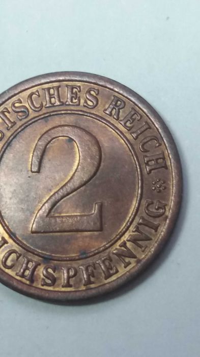 D W, stara moneta 2 reichs pfennig 1936 E Niemcy Weimar rzadka