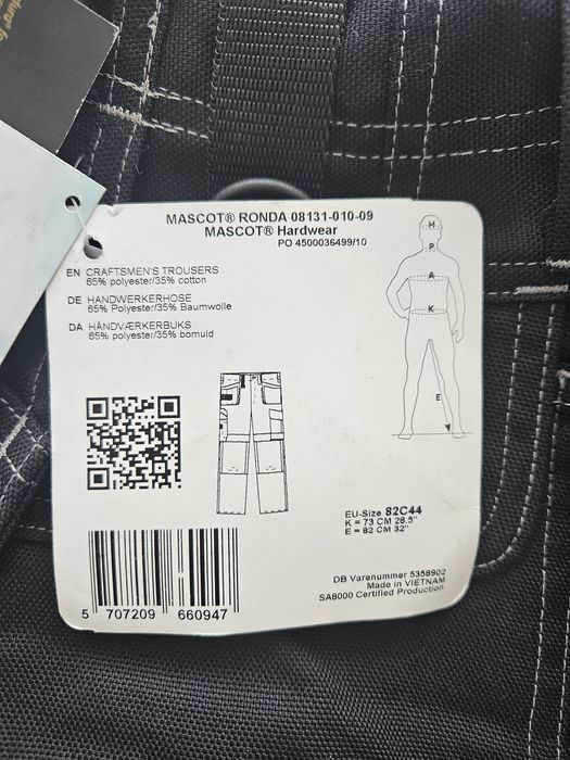 Nowe z metką męskie spodnie robocze marki Mascot