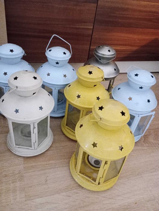 Lampiony świąteczne + zapas świeczek zapachowych gratis