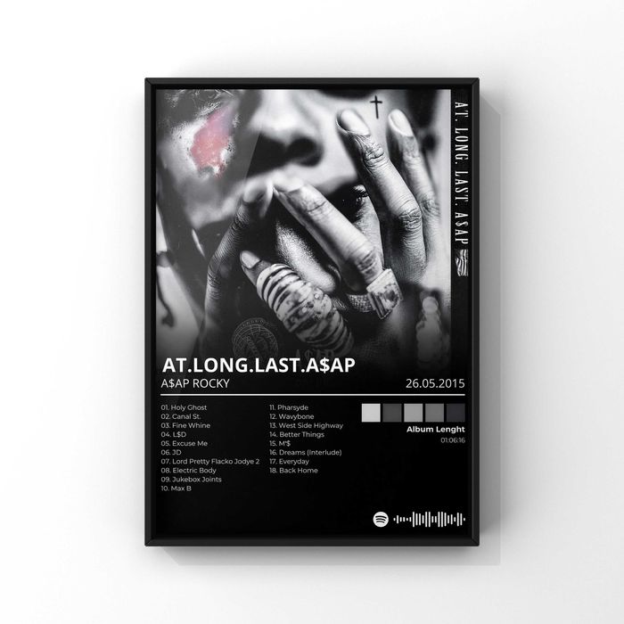 A$AP Rocky Album AT.Long.Last.A$AP Nowy Plakat W Ramce A3 42x30 cm