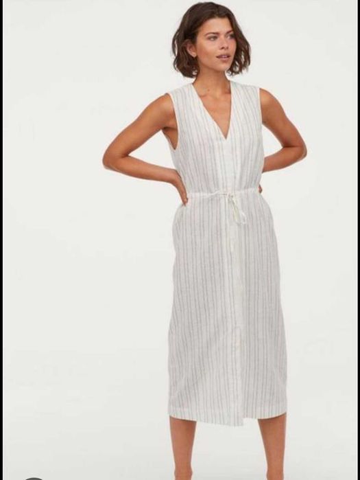 Сарафан платье женское хлоковое белое H&M
