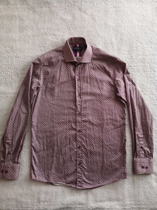 Fioletowa elegancka wzorzysta koszula Guide London Premium M 48 j nowa