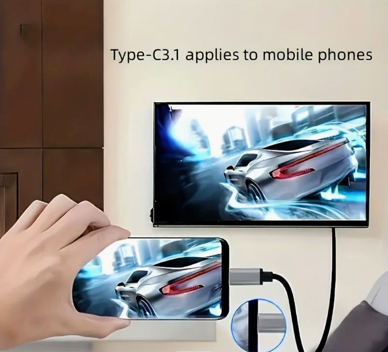 Cabo de ligação USB-C / HDMI_Conversor Smartphone / TV