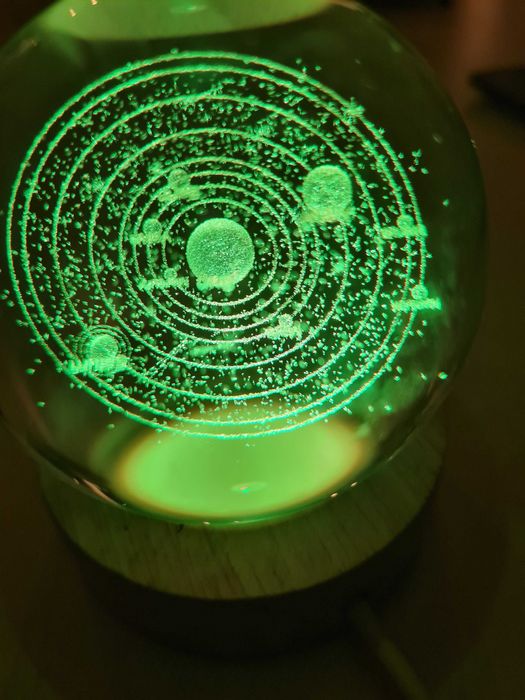 Szklana kula podświetlana, układ planetarny.