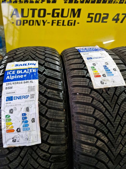 Opony Zimowe 195/45R16 Sailun ICE Blazer Alpine+ 4sztuki Montaż NOWE