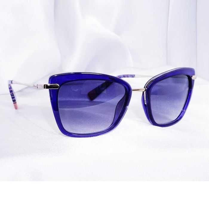 FURLA SFU143 okulary słoneczne niebieskie srebrne sunglasses prada guess gucci louis vuitton burberry escada celine longchamp dior etro chanel