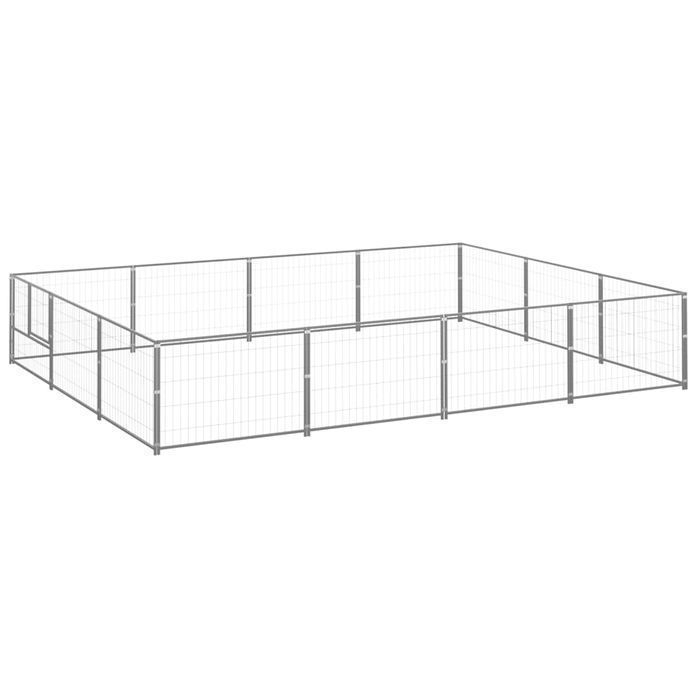 Vidaxl Kojec Dla Psa, Srebrny, 12 M², Stalowy