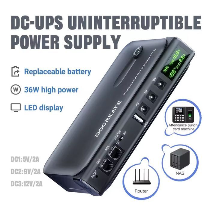 MINI UPS 36W для роутерів 12V 2(3)A КОРПУС