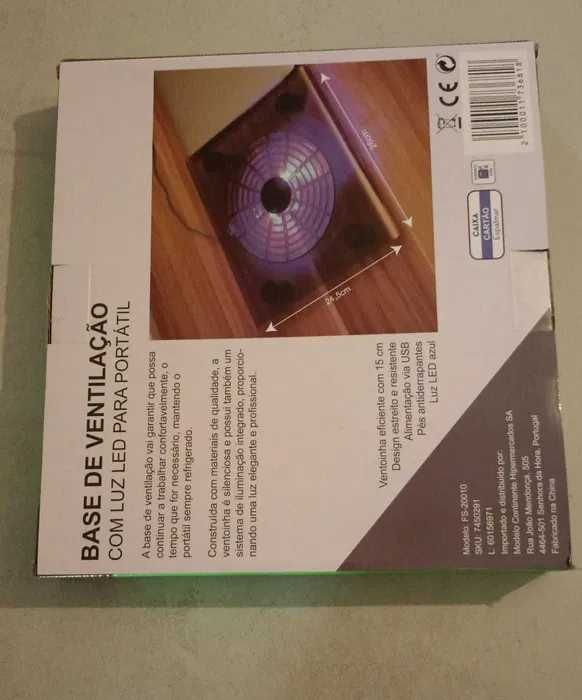 Base de ventilação com luz led para portátil