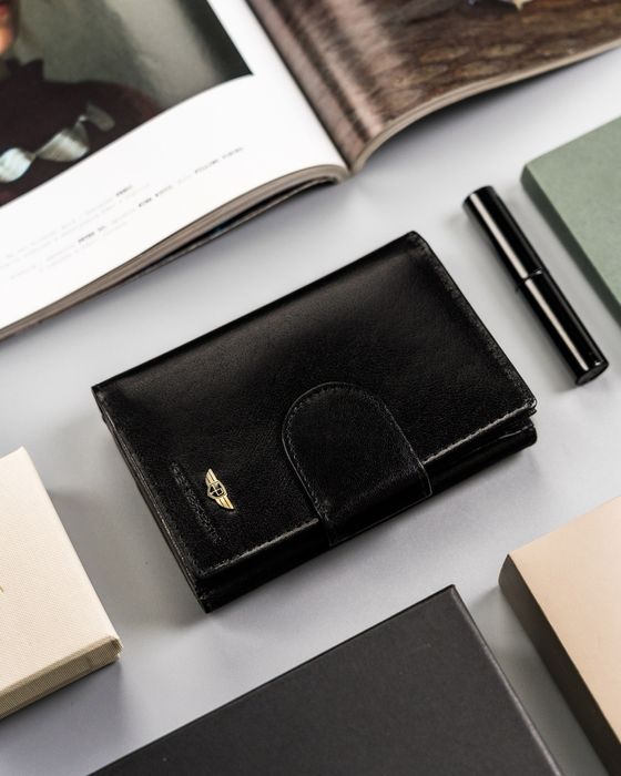 skórzany, średni portfel damski na zatrzask - peterson