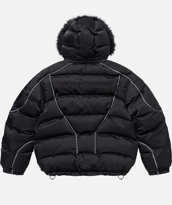 Jordan x Supreme Puffer Jacket BLACK джордан суприм пуховик: 4 999