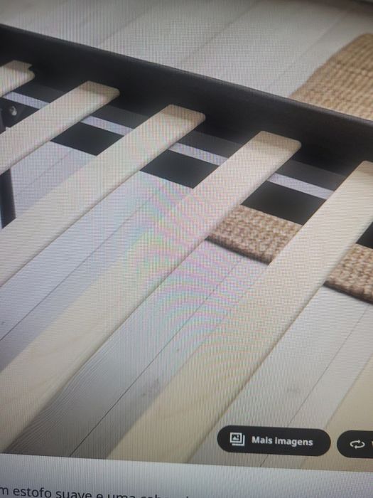 estrutura de cama estofada cinza 90X200cm