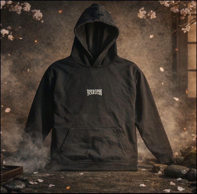 FSBN "Reckless" Hoodie Black (S) – стильна худі з принтом черепа