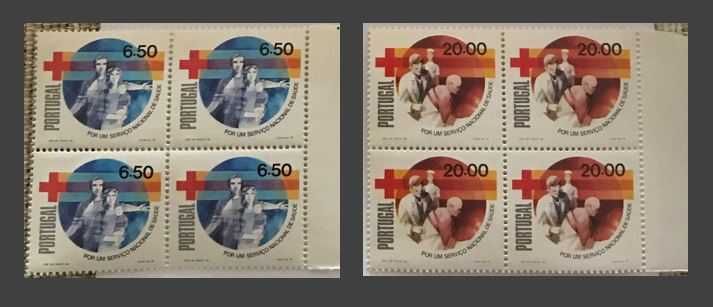 Série completa de 2 quadras de selos novos - Cruz Vermelha - 1979