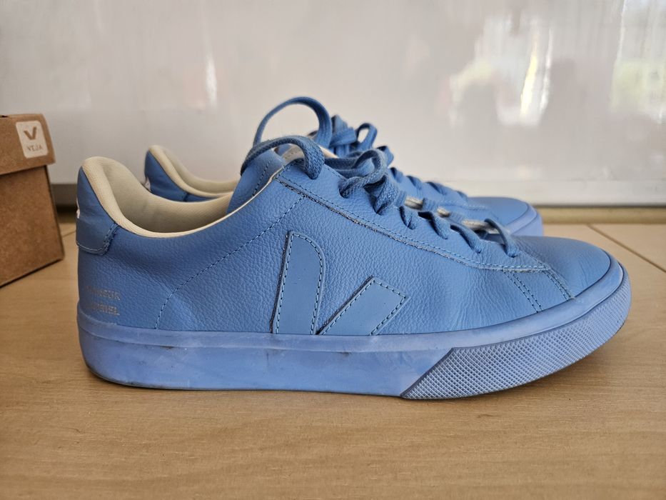 Niebieskie sneakersy buty Veja skóra