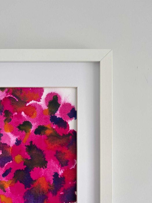 Quadro - Pintura abstrata em acrílico com moldura