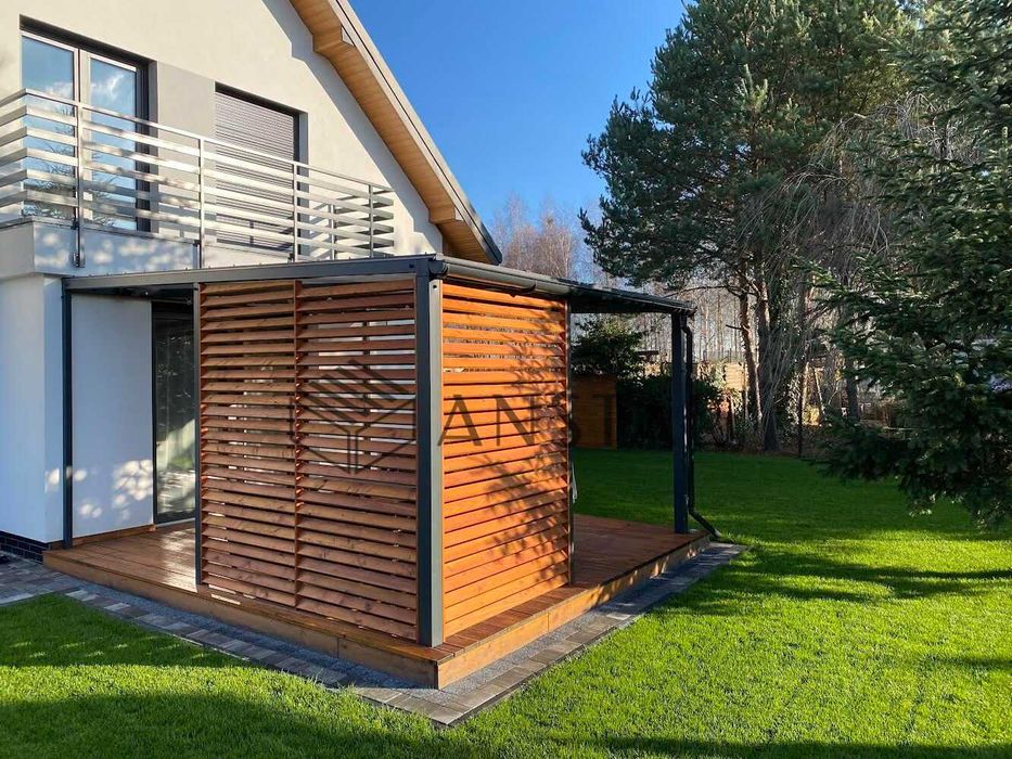 Zadaszenia tarasów ze szkła, z poliwęglanu komorowego, litego, pergole